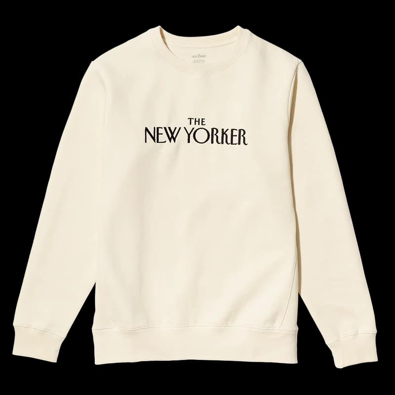 Rea Irvin's Embroidered Crewneck Sweatshirt in Ivory