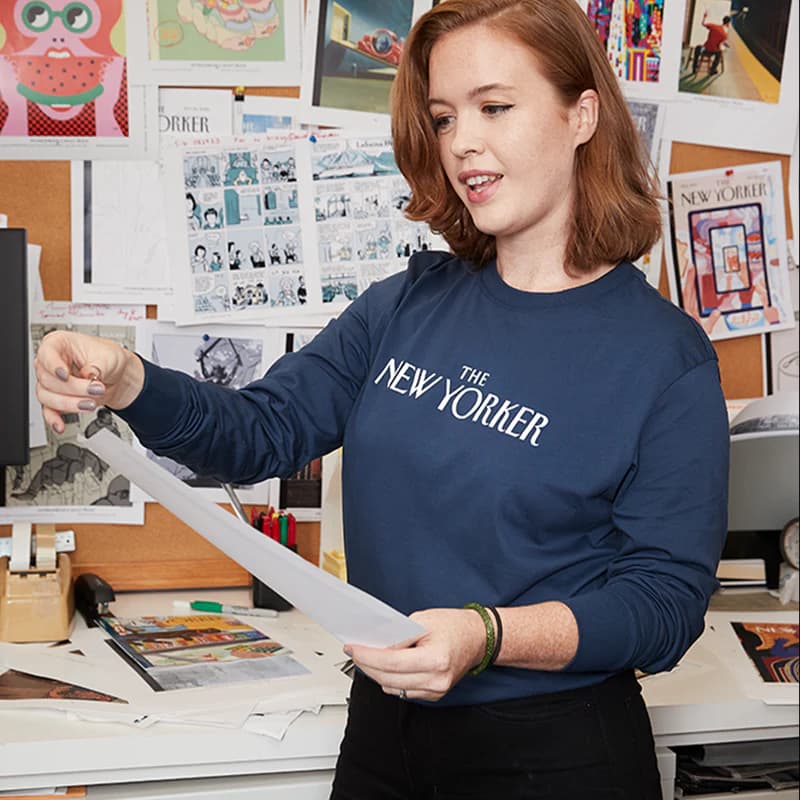 Rea Irvin's Classic Long-Sleeve T-Shirt in Navy